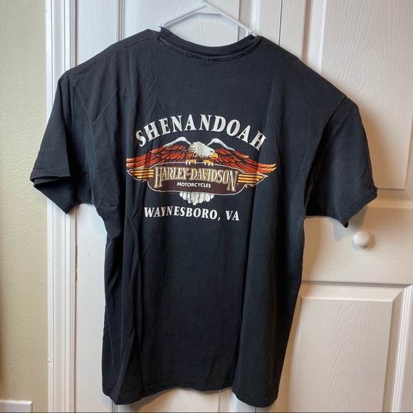 1980s Harley-Davidson Wolf & Flags Mens Shirt XXL - Picture 5 of 10